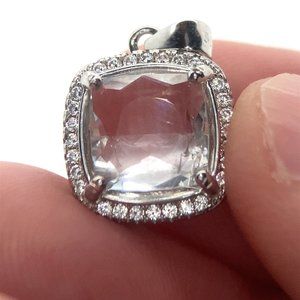 Aquamarine 1.80ct White Gold Finish Solid 925 Sterling Silver Pendant
